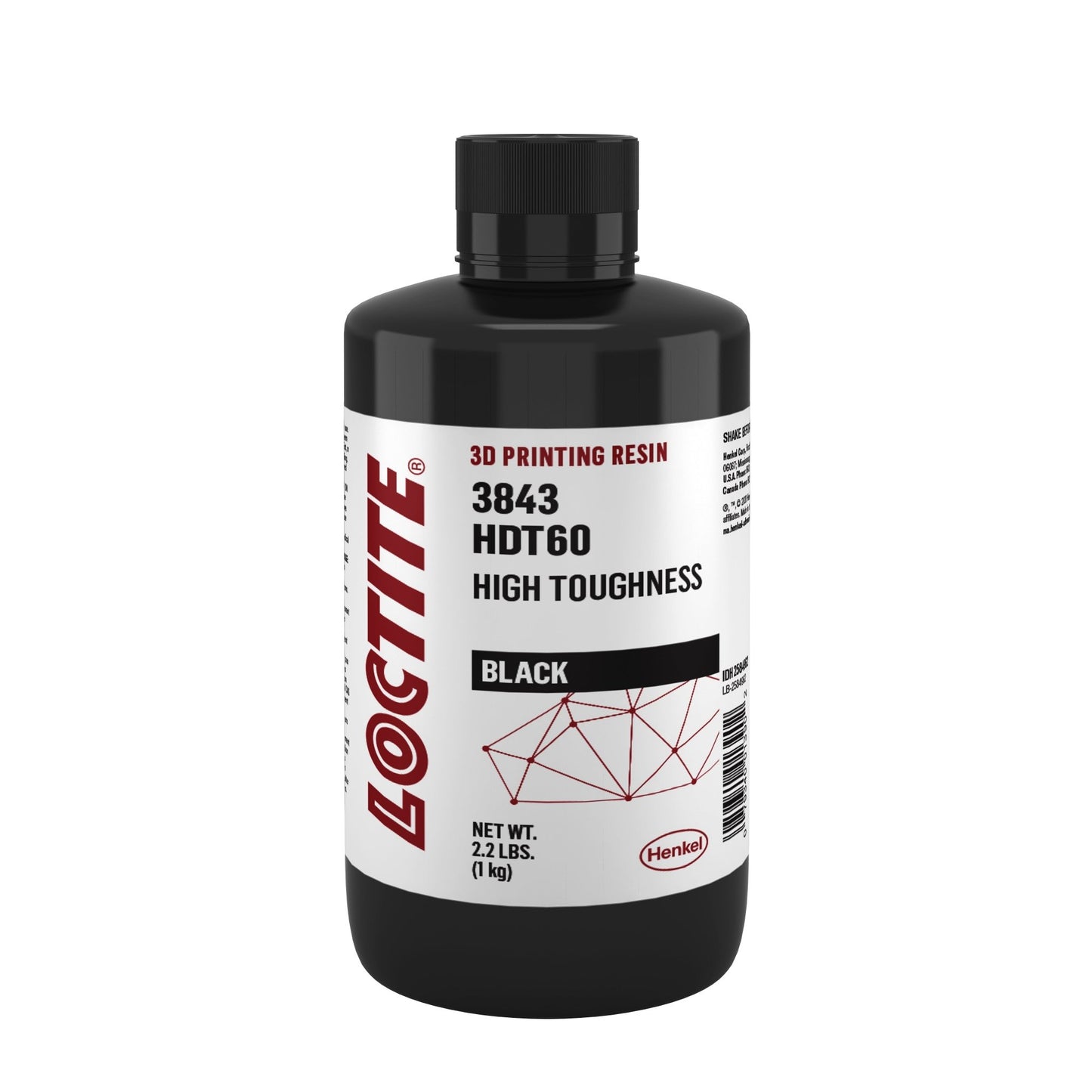 Loctite 3843, HDT60 High Toughness 3D Printing Resin Black 1kg - 3D Print Monkey - 4058093028407
