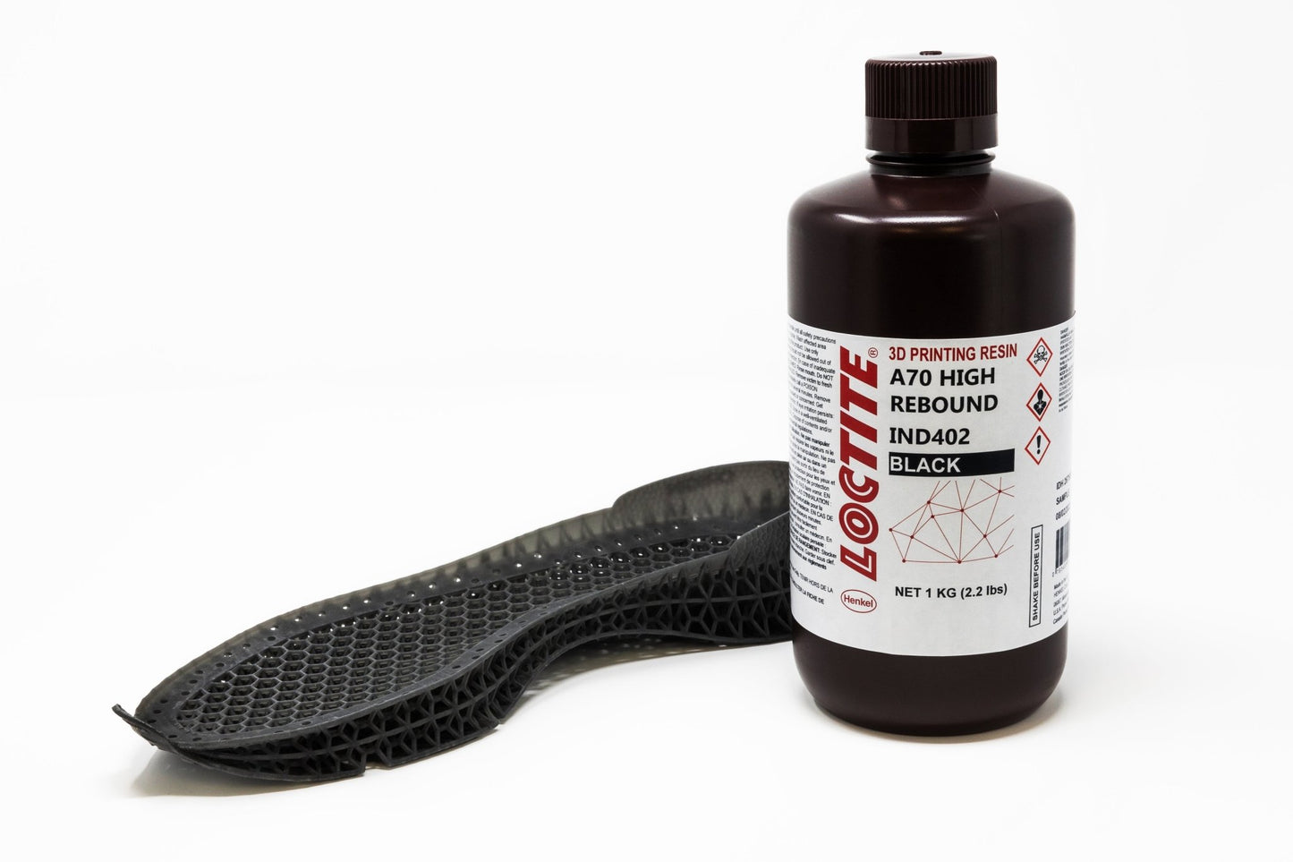 Loctite IND402, A70 High Rebound 3D Printing Resin Black 1kg - 3D Print Monkey -