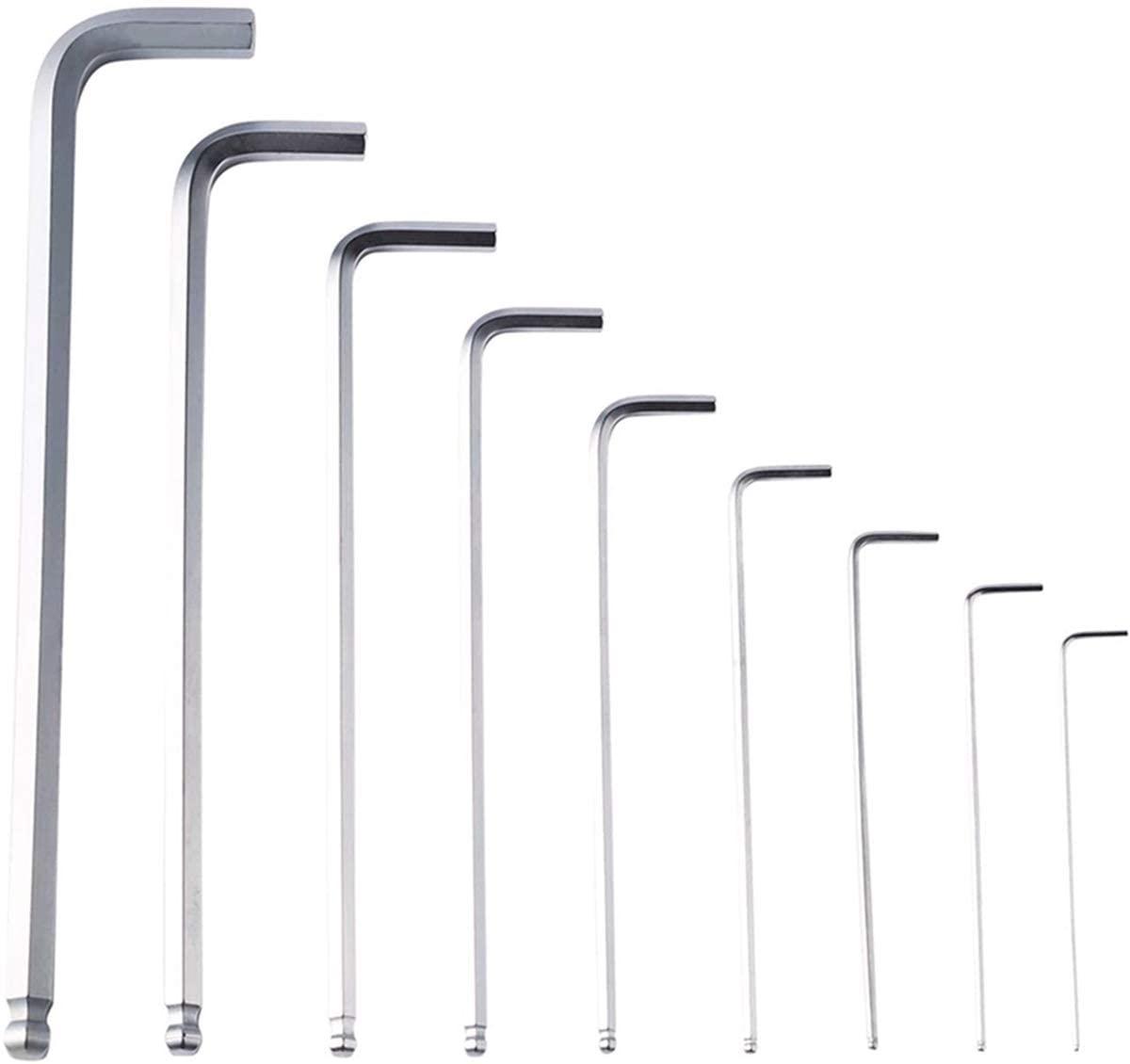 3D Print Monkey 9 Piece Allen Wrench/Hex Key Set, with Ball end - 1.5mm/2mm/2.5mm/3mm/4mm/5mm/6mm/8mm/10mm - 3D Print Monkey -