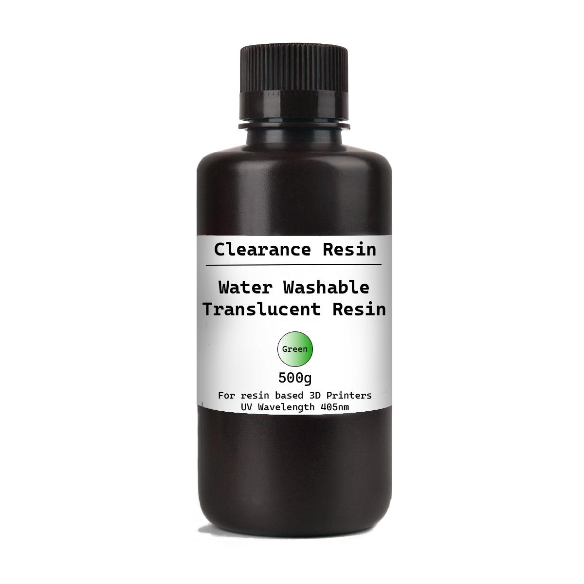 Clearance 3D Printer resin Water Washable Translucent Green 405nm 500g/0.5kg 1 | 3D Print Monkey