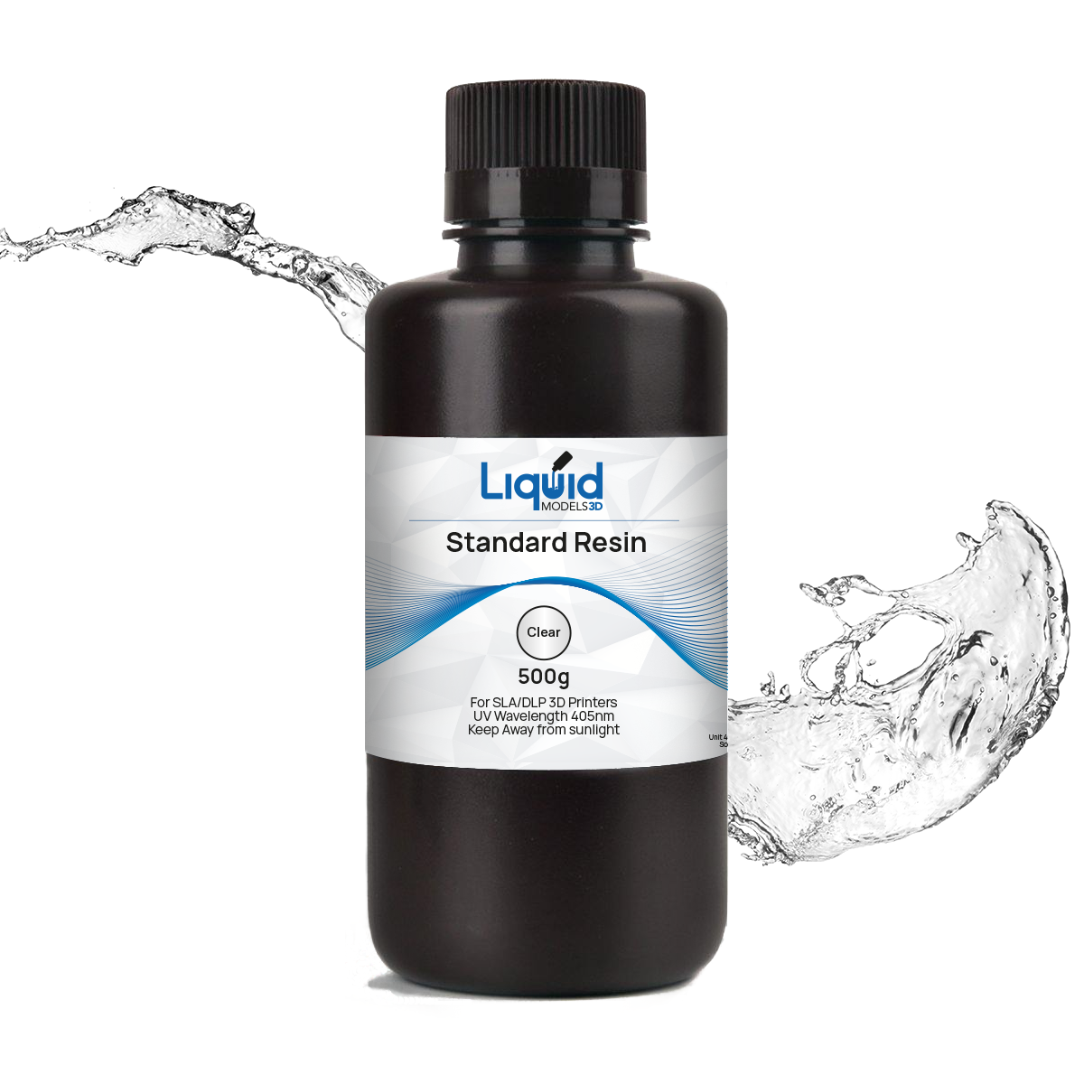 Liquid Models 3D Standard Clear/Translucent 3D Printer resin 405nm 500ml/0.5L 1 | 3D Print Monkey