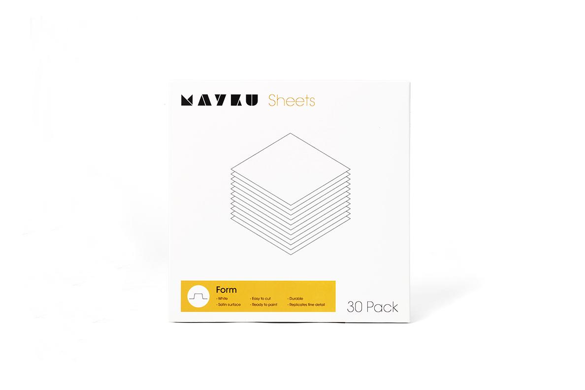 Mayku 0.5mm HIPPS Form Sheet white 30 pack - 3D Print Monkey -