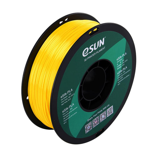 eSUN eSilk PLA Yellow Filament 1.75mm 3D Printer Silk Filament 1kg - 3D Print Monkey - 