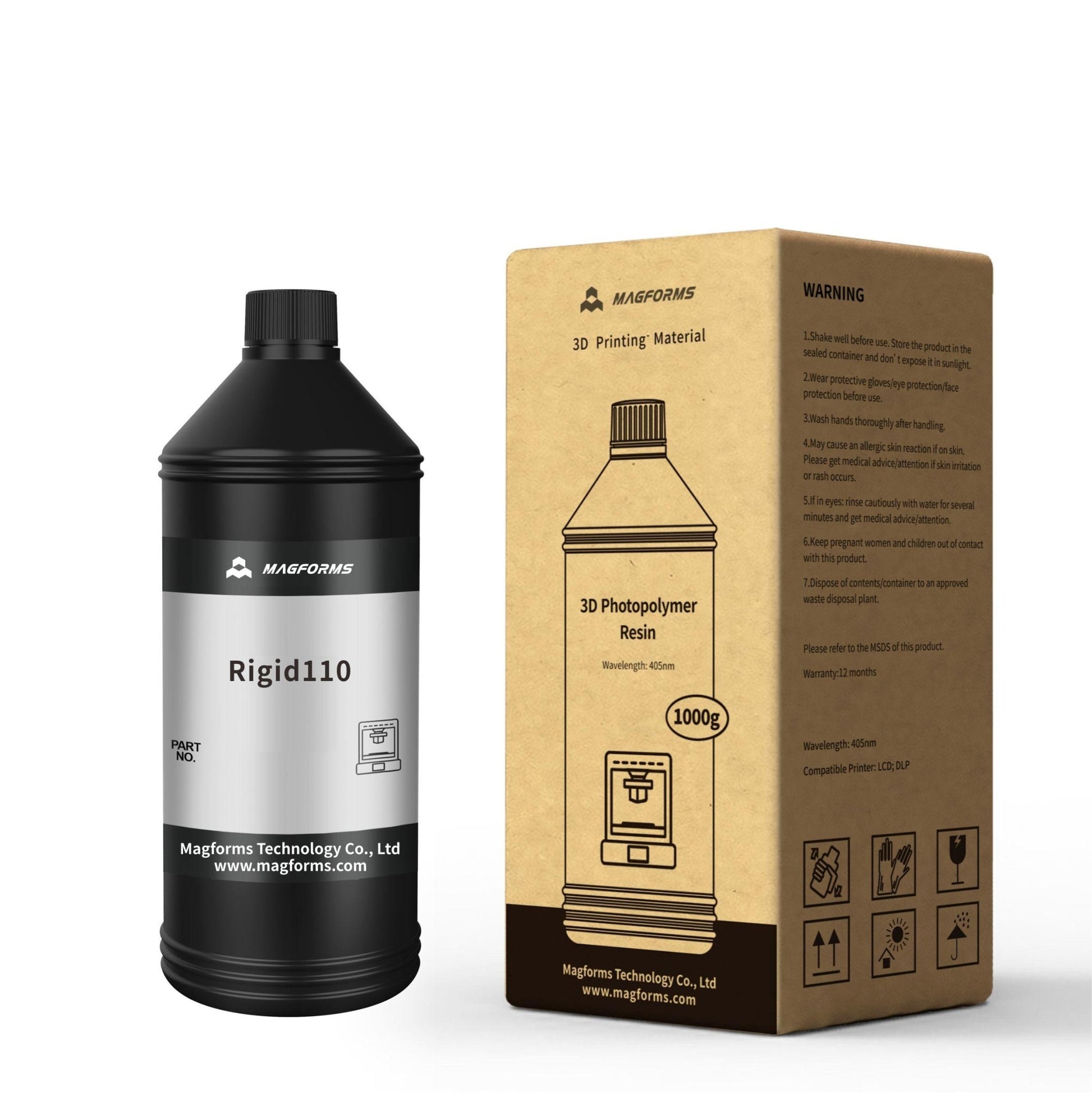 Magforms Rigid 110 Black Photopolymer Resin 1kg - 3D Print Monkey - 